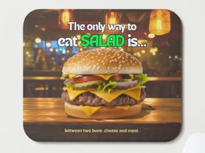 Funny Mouse Pad, Computer Mouse Pad, Burger Mouse Pad, BBQ, Grill, Funny Pad - Photo 1/1