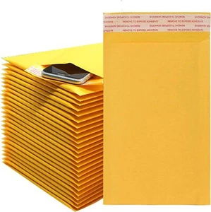 Kraft Bubble Mailers Shipping Mailing Padded Bags Envelopes Self-Seal Any Size - Picture 1 of 34