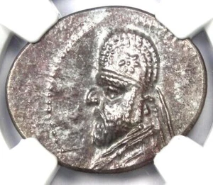 Parthian Kingdom Mithradates III AR Drachm Coin 87-80 BC - Certified NGC AU - Picture 1 of 4