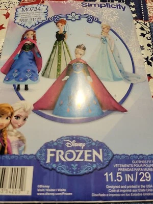FROZEN Fashions for 11 1/2 Fashion Doll - Elsa & Anna  Simplicity Sewing Pattern - Image 1 of 4