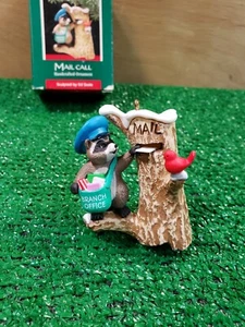 1989 Hallmark Keepsake Ornament MAIL CALL Raccoon - NIB Sculpted by Ed Seale - Picture 1 of 12