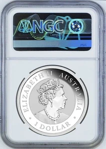 2022 effigy of Queen Elizabeth II on Silver Kookaburra NGC MS70 $1 1oz Coin - Picture 1 of 2