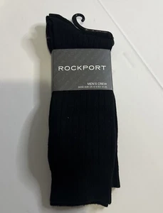Rockport Men’s Crew Sock Black 2 Pack Shoe Size 8-12 - Picture 1 of 2