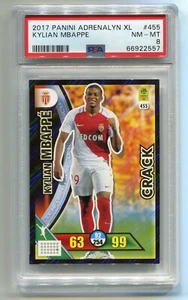2017 Panini Adrenalyn XL 455 Kylian Mbappe PSA 8 Rookie RC World Cup France PSG - Picture 1 of 2