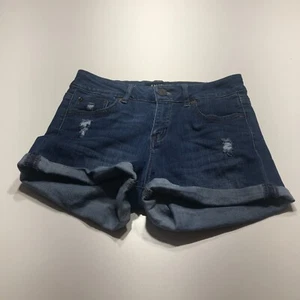 Enjean Denim Co. Shorts Womens Small Cuffed Destroyed Denim Stretchy 5-Pocket - Picture 1 of 15