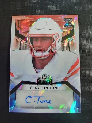 Clayton Tune 2023 Leaf Metal XRC Red White Blue Crystals Autograph 1/2  - Image 1 of 4