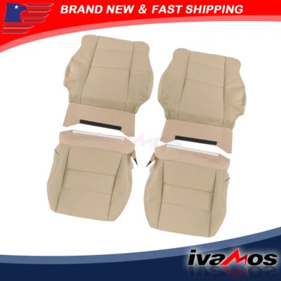 Front Driver Passenger Perforated Leather Cover Tan Fit For Acura RDX 2007-2012 - Image 1 of 4