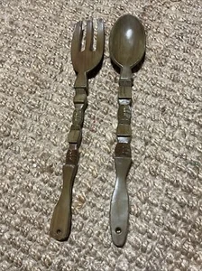 Large Spoon & Fork Wall Decor. 18”. Avocado Green. Vintage! - Picture 1 of 5