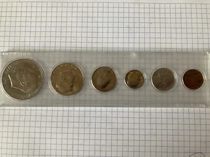 Set von 6 amerikanischen Münzen, 1 Cent bis 1 Dollar - Bild 1 von 8