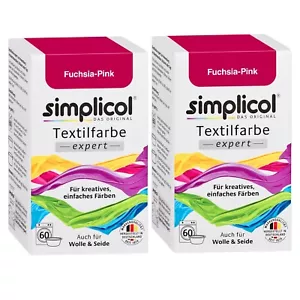 SIMPLICOL Textilfarbe EXPERT 2x FUCHSIA PINK für 600g Stoff auch für Wolle - Bild 1 von 6