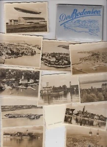 Cartera antigua con 12 fotos lago de Constanza imágenes aéreas lago lugares zepelín alrededor de 1930 - Imagen 1 de 1