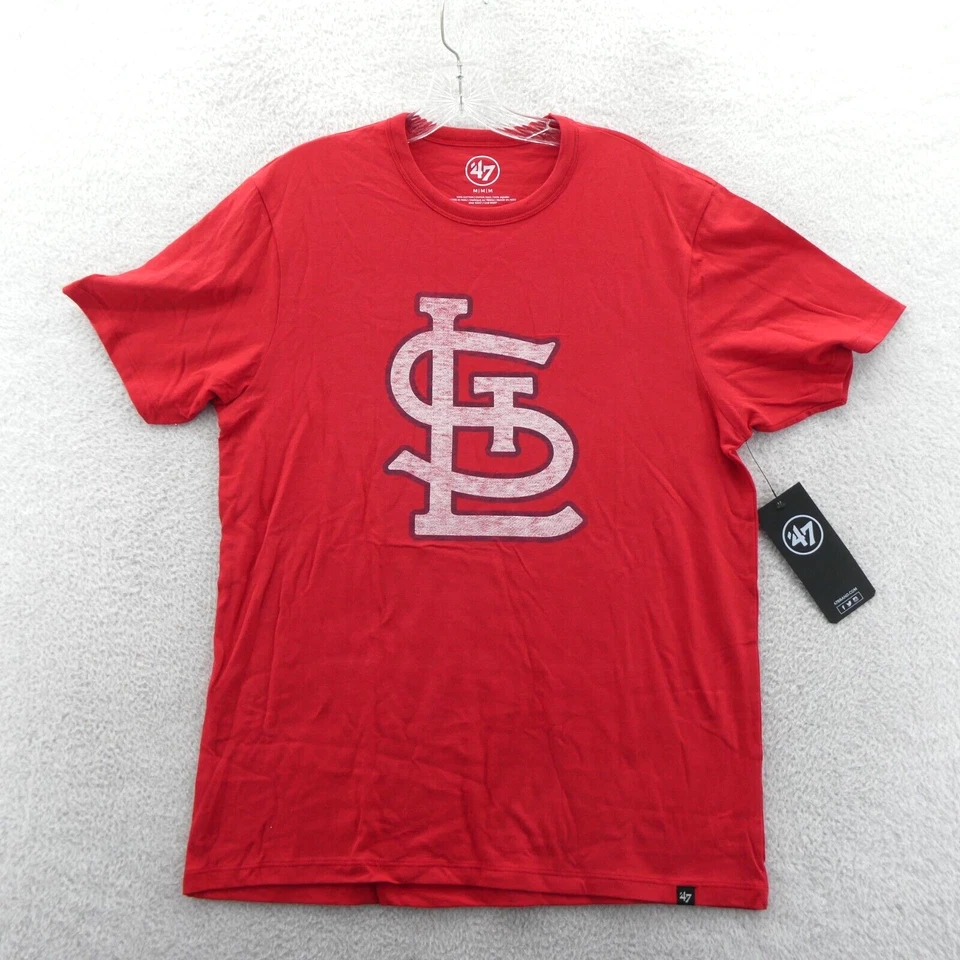 St Louis Cardinals Shirt Mens Medium Red '47 Brand 100% Cotton Knit MLB Gym New - Image 1 of 4
