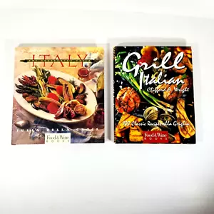Lot Of 2 Food & Wine Cookbooks The Vegetarian Table Italy, Grill Italian HC - Picture 1 of 5