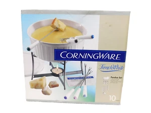 Corningware Französisch Weiß Fondue Set 10 Stück NEU in versiegelter Box USA - Bild 1 von 13