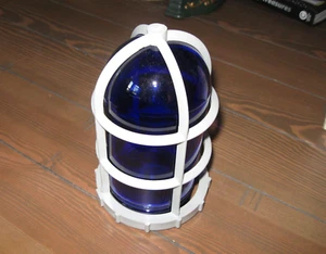 Vintage H-R Co. Ship Light Cover. Cobalt Blue Glass Threaded With Gray cover - Picture 1 of 4