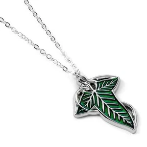 Collana Placcata Argento Il Signore degli Anelli Foglia Di Lorien - Foto 1 di 4