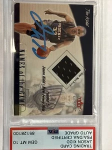 2001-02 Fleer Genuine Names of the Game Jerseys Jason Kidd Graded 10 Auto - Picture 1 of 8