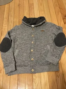 Original Lucky Brand CA Boys Grandpa Cardigan Jacket Elbow Patches Size L - Picture 1 of 10