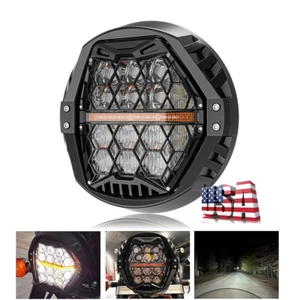 DOT 120W 7 Inch LED Headlight Headlamp for Harley Touring Street Glide 2014-2024 - Picture 1 of 12