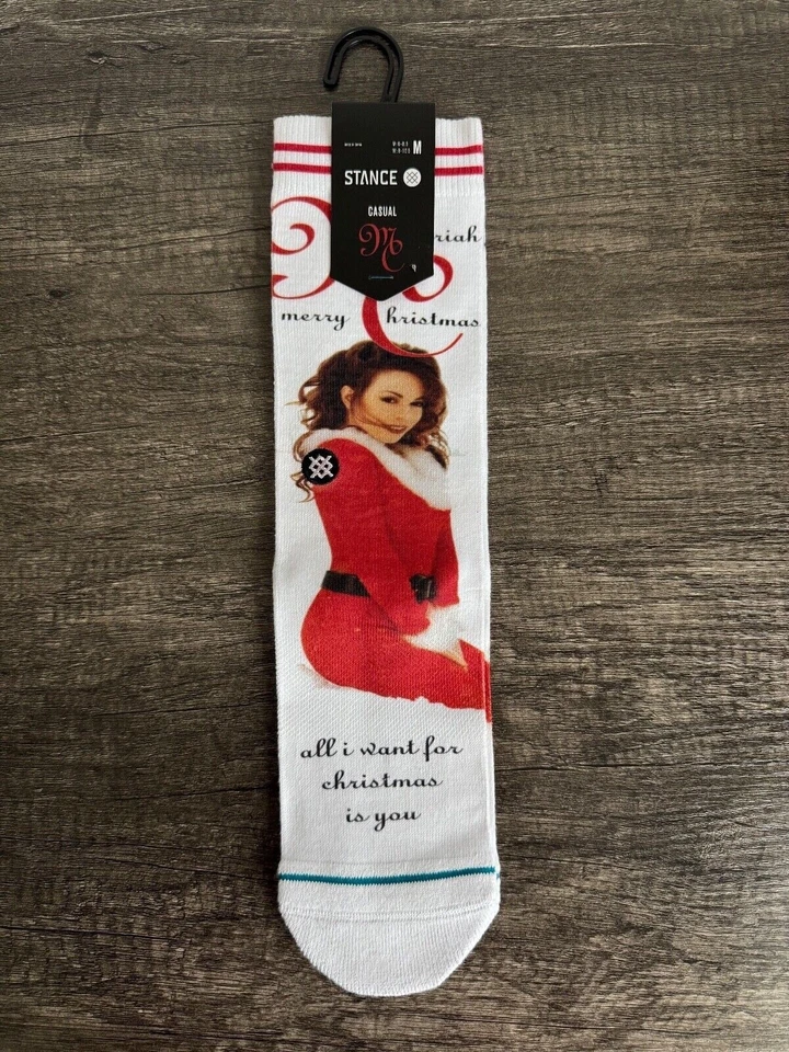 STANCE Mariah Carey Christmas Make My Wish Come True Crew Unisex Socks M