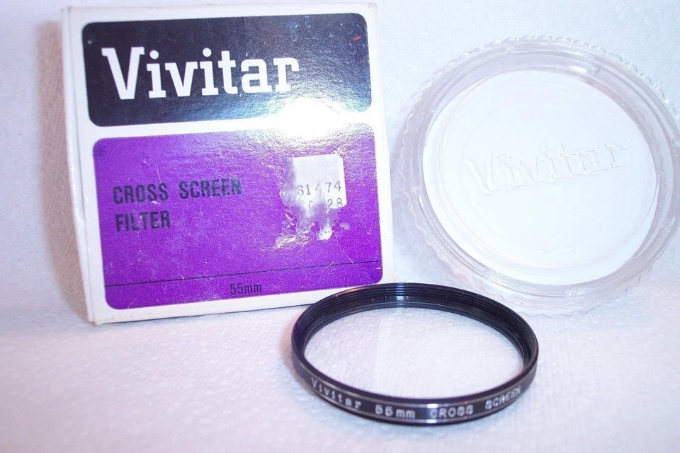 Vivitar 55 mm NEW Cross Screen Screw-In Filter with Case/Box Japan (K-247) - Image 1 of 1