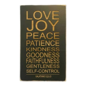 FRUITS OF THE SPIRIT Sign Plaque Engraved Christian Art Decor Galations 5:22-23 - Picture 1 of 2