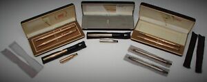 Lot of 8 Vintage CROSS Pens & Pencils 14K Gold Filled & Sterling Silver & Cases