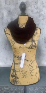 Calvin Klein NWT Women's Black Infinity Loop Cowl Knit Warm Scarf Logo MSRP $48 - Picture 1 of 6