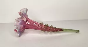 Antico flauto vittoriano francese Epergne parte mirtillo vetro vaselina opalescente - Foto 1 di 14