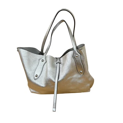 Bolso de Mano Annabel Ingall Mujer Doble Asa Cuero Guijarro Plateado Foto 1 de 4