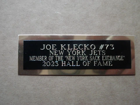 Joe Klecko Football Card New York Jets Card Plaque Nameplate 1" X 3" Cover
