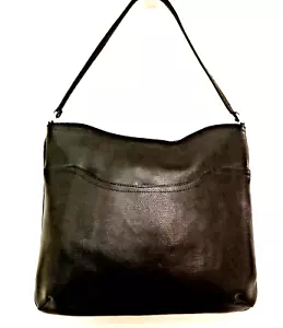 Desmo Italian Croc Embossed Leather Handbag Tote Black Large - Picture 1 of 12