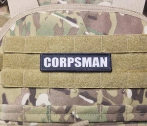 Corpsman 1x4 Taktischer Haken Marineblau Militär Aufnäher - Bild 1 von 1