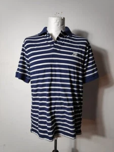 Nike Polo Shirt Men's Blue Striped, Sportswear Golf Size Large - Picture 1 of 5