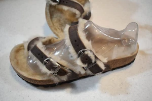 BIRKENSTOCK Mayari Brown Leather Shearling Sandals, unisex US L6 / M4 / 240/37 - Picture 1 of 6