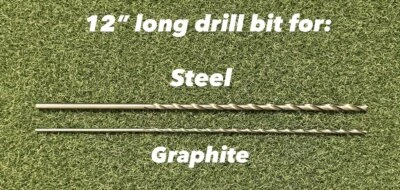 THE GOLF CLUB TRADER 12" Long HSS Drill Bit For Drilling Out Golf Shafts - For Steel & Graphite