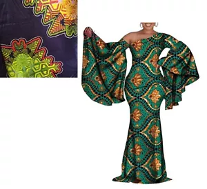 African Print Maxi Dress For Women. 1oo% Cotton Same Style Different Color. - Picture 1 of 3