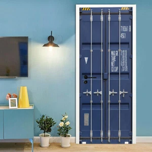 3D Truck Container Self-adhesive Door Sticker Living Room Door Mural Decals - Picture 1 of 8