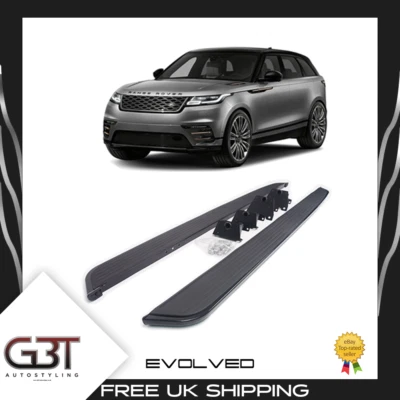 GBT-AUTOSTYLING PER RANGE ROVER VELAR 17+ TAVOLE DA CORSA LATERALI IN ALLUMINIO TUTTE VERSIONE NERA