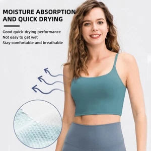 Sexy Damen-Yoga-Trägertop Fitness atmungsaktiv Camisole Oberteil Tanktop mit Brustpolster - Bild 1 von 18