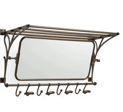 Antique Luggage Coat Rack Train Wall Mounted  vintage Style luxury Mirror Hooks - Image 1 of 3
