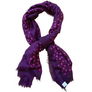 Vera Bradley Purple/pink Dotted Fray Edge Scarf Wrap 37” X 78” - Picture 1 of 5