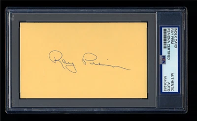 RAY PRIM SIGNED MINT INDEX CARD PSA/DNA AUTO CUBS 1945 PENNANT ERA CHAMPION - Image 1 of 2