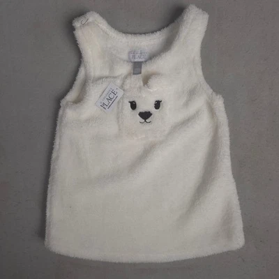 The Children's Place Girls Sleeveless Polar Bear Faux Fur Dress Size 3T NWT - Image 1 of 4