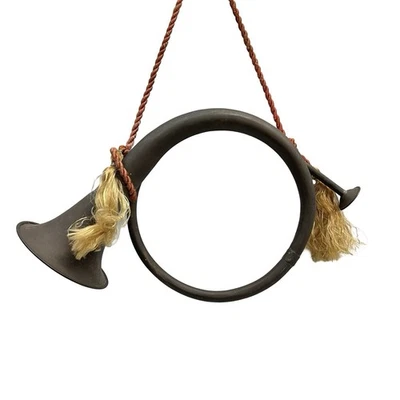 Vintage FRENCH HORN Brass Metal Bugle Hunting Decoration Decor Christmas 12-inch - Image 1 of 4