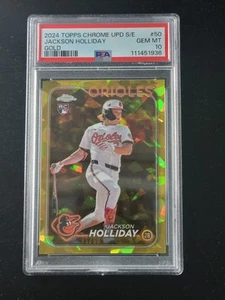 Jackson Holliday Rookie Gold Ref /50 2024 Topps Chrome Update Sapphire PSA 10 - Bild 1 von 3