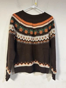 Suéter Pullover Calabaza Otoño Marrón Acrílico, Sin Marca Talla Pequeña - Imagen 1 de 5