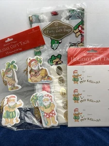 Etiquetas de regalo navideño Santa Claus Hawaiian Island Heritage 24 etiquetas y 12 bolsas de regalo - Imagen 1 de 7
