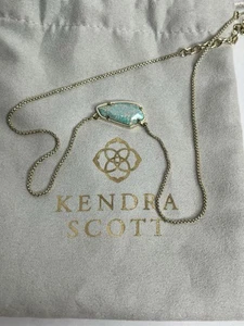 Kendra Scott Cami Necklace Gold/Aqua Kyocera Opal - Picture 1 of 7