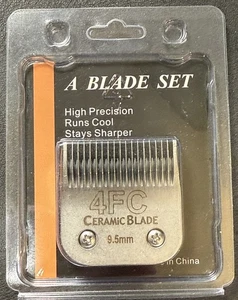 Juego de 4 hojas de cerámica FC de 9,5 mm para Andis Wahl Oster Moser Thrive LB Clip! - Imagen 1 de 2